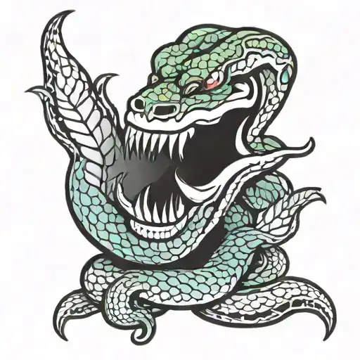 snake bite tattoo design idea