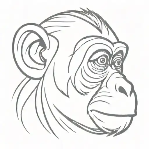 monkey face tattoo design idea