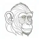 monkey face tattoo design idea