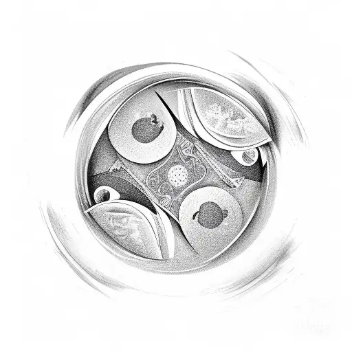 yin yang inside a cup of gin and tonic tattoo design idea