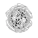 yin yang inside a cup of gin and tonic tattoo design idea