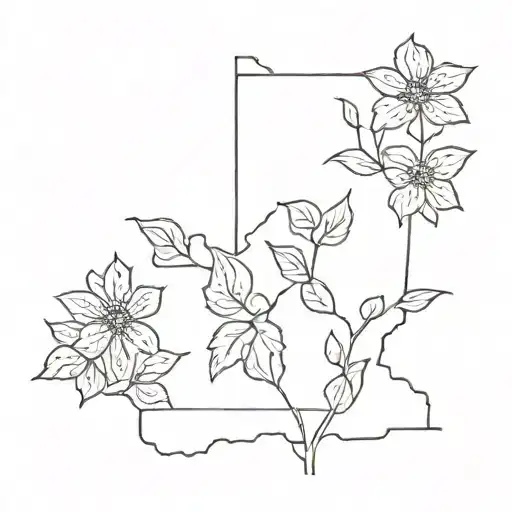 Tennessee state outline tattoo design idea