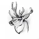 lying deer tattoo design idea