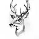 lying deer tattoo design idea