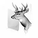 lying deer tattoo design idea