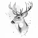 lying deer tattoo design idea