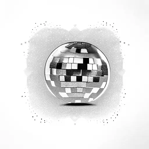 disco ball tattoo design idea