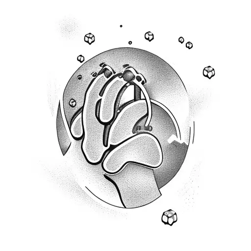 An electric bolt shaped like a dog's paw tattoo design idea