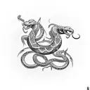 Letters SGP with Cobras protecting the initials tattoo design idea