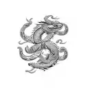 Letters SGP with Cobras protecting the initials tattoo design idea