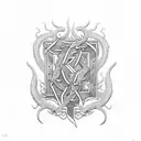 Letters SGP with Cobras protecting the initials tattoo design idea