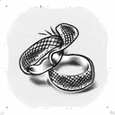 wedding ring tattoo design idea