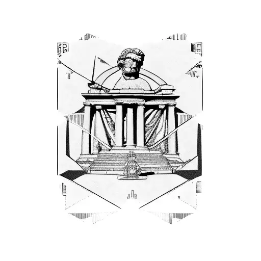 Roman philosophy, maths and statues tattoo design idea
