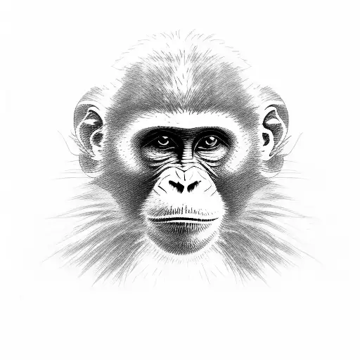 monkey chinese dark tattoo design idea