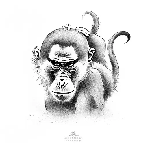 monkey chinese tattoo design idea