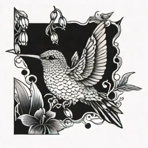 humming-bird tattoo design idea