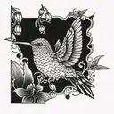 humming-bird tattoo design idea