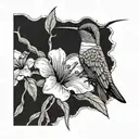 humming-bird tattoo design idea