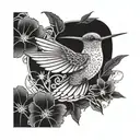 humming-bird tattoo design idea