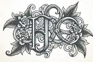 kids initials intertwined tattoo design idea