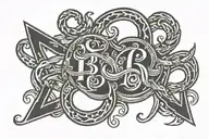kids initials intertwined tattoo design idea