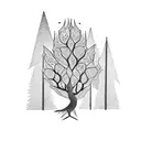 A woodwork-inspired tattoo design incorporating elements from the client's occupation in تولید لوازم چوبی و نجاری tattoo design idea