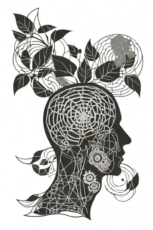 Brain and peace of mind soul tattoo design idea