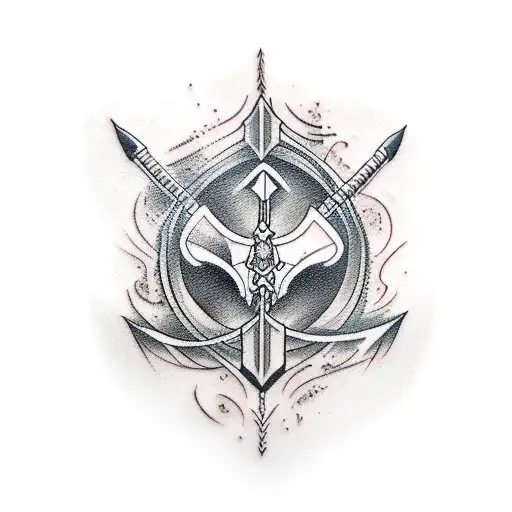 bow and arrow knee tatto including quotes "you think I quit" tattoo design idea