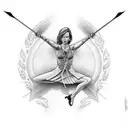 bow and arrow including quotes "you think I quit" tattoo design idea