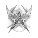 bow and arrow including quotes "you think I quit" tattoo design idea