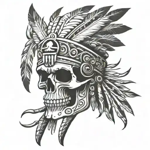 inca shaman skull in traditional style tattoo tattoo design idea
