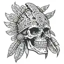 inca shaman skull in traditional style tattoo tattoo design idea