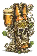 beer bottle tattoo design idea