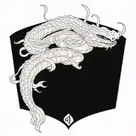 snake wrapped around a sword going down the spine tattoo design idea