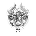 Lilith with horns tattoo design idea