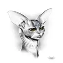 sphinx cat with Egyptian hieroglyphs tattoo design idea