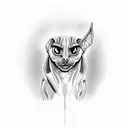 sphinx cat with Egyptian hieroglyphs tattoo design idea