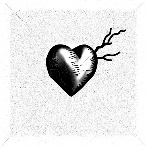 realistic heart tattoo design idea