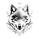 angry Polynesian wolf tattoo design idea