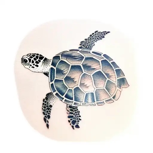 deep sea turtle  tattoo design idea
