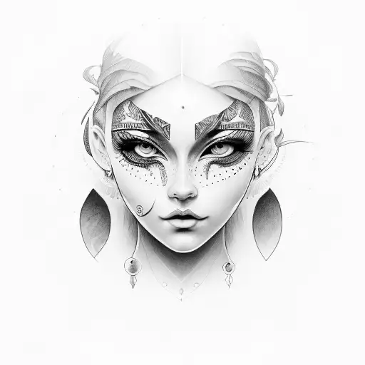 keep her looking the same but put a a tribal spiritual aura around her tattoo design idea