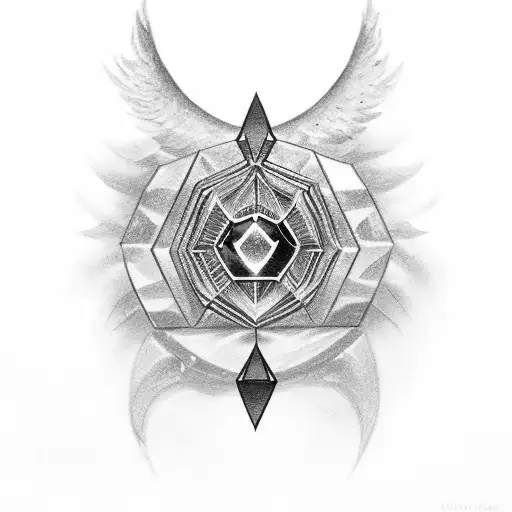 ruby gem stone surrounded by a halo tattoo design idea