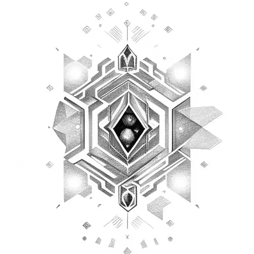 ruby gem stone surrounded by a halo tattoo design idea