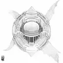 using image of the mf doom add a Celtic dragon around it tattoo design idea