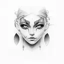 keep her looking the same but put a a tribal spiritual aura around her tattoo design idea