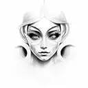 keep her looking the same but put a a tribal spiritual aura around her tattoo design idea