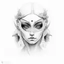 keep her looking the same but put a a tribal spiritual aura around her tattoo design idea