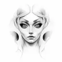 keep her looking the same but put a a tribal spiritual aura around her tattoo design idea