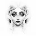 keep her looking the same but put a a tribal spiritual aura around her tattoo design idea