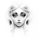 keep her looking the same but put a a tribal spiritual aura around her tattoo design idea